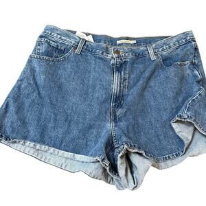 Women's Levi's Blue High Waisted Mom Jean Shorts Size 20W